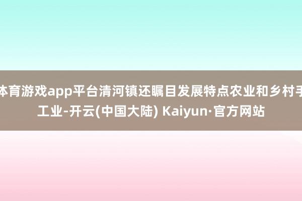 体育游戏app平台清河镇还瞩目发展特点农业和乡村手工业-开云(中国大陆) Kaiyun·官方网站