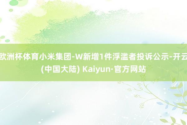 欧洲杯体育小米集团-W新增1件浮滥者投诉公示-开云(中国大陆) Kaiyun·官方网站