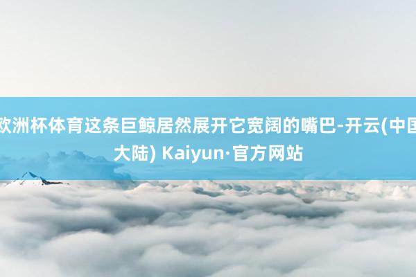 欧洲杯体育这条巨鲸居然展开它宽阔的嘴巴-开云(中国大陆) Kaiyun·官方网站