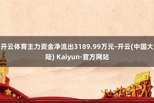 开云体育主力资金净流出3189.99万元-开云(中国大陆) Kaiyun·官方网站