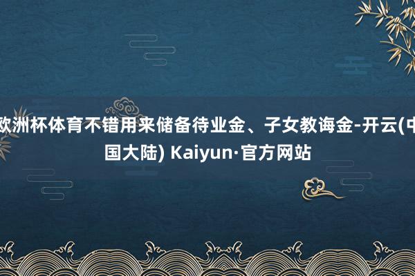 欧洲杯体育不错用来储备待业金、子女教诲金-开云(中国大陆) Kaiyun·官方网站