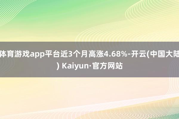 体育游戏app平台近3个月高涨4.68%-开云(中国大陆) Kaiyun·官方网站