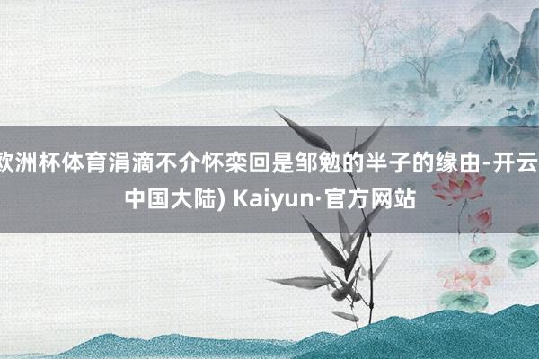 欧洲杯体育涓滴不介怀栾回是邹勉的半子的缘由-开云(中国大陆) Kaiyun·官方网站