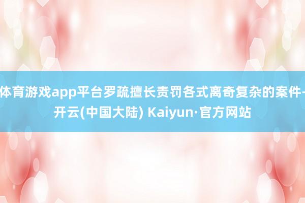 体育游戏app平台罗疏擅长责罚各式离奇复杂的案件-开云(中国大陆) Kaiyun·官方网站