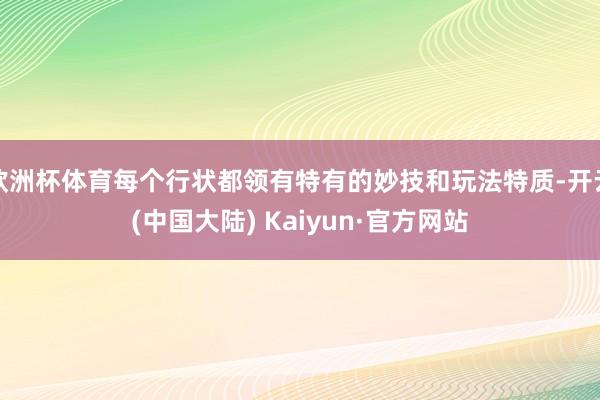 欧洲杯体育每个行状都领有特有的妙技和玩法特质-开云(中国大陆) Kaiyun·官方网站