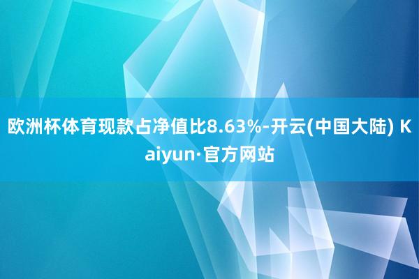 欧洲杯体育现款占净值比8.63%-开云(中国大陆) Kaiyun·官方网站