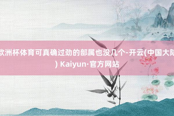 欧洲杯体育可真确过劲的部属也没几个-开云(中国大陆) Kaiyun·官方网站