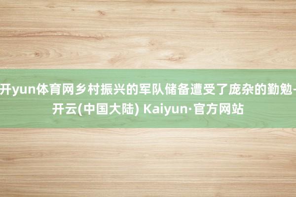 开yun体育网乡村振兴的军队储备遭受了庞杂的勤勉-开云(中国大陆) Kaiyun·官方网站