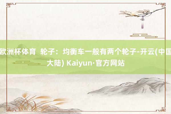 欧洲杯体育  轮子：均衡车一般有两个轮子-开云(中国大陆) Kaiyun·官方网站